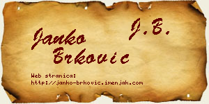 Janko Brković vizit kartica